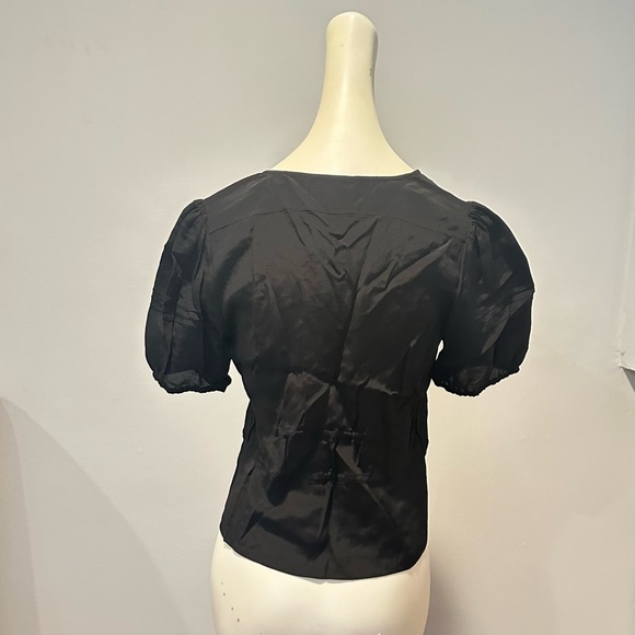 Nicole Miller silk tie front top, size P - Picture 4 of 8